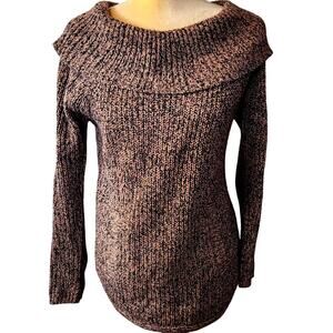Winslow Pink & Black Ribbed Wide Neck Collar Sweater Size Small
